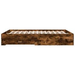 Berkfield Home Bed Frame w/Drawers Frame Smoked Oak 150x200 cm King Size in Brown - thumbnail 5