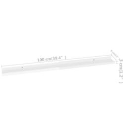Berkfield Home Decorative Wall Shelves 2 pcs High Gloss White 100x9x3 cm - Size: 100 x 9 x 3 cm - thumbnail 9