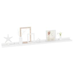 Berkfield Home Decorative Wall Shelves 2 pcs High Gloss White 100x9x3 cm - Size: 100 x 9 x 3 cm - thumbnail 1