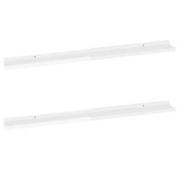 Berkfield Home Decorative Wall Shelves 2 pcs High Gloss White 100x9x3 cm - Size: 100 x 9 x 3 cm - thumbnail 3