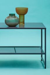 Orsina Convenient Black Metal Coffee Table, Sleek Coffee Table For Livingroom, Industrial Design Decorative Table in Grey - thumbnail 4