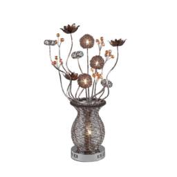 Netlighting (DH) Calista Table Lamp 4 Light G4 BrownCrystal NOT LEDCFL Compatible in Grey - thumbnail 1