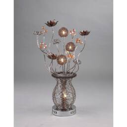Netlighting (DH) Calista Table Lamp 4 Light G4 BrownCrystal NOT LEDCFL Compatible in Grey - thumbnail 2