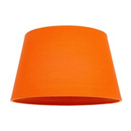 Happy Homewares Traditional Linen Fabric Drum Shade for Pendant & Lampshade in Orange - Size: 12 inches