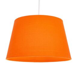Happy Homewares Traditional Linen Fabric Drum Shade for Pendant & Lampshade in Orange - Size: 12 inches - thumbnail 2