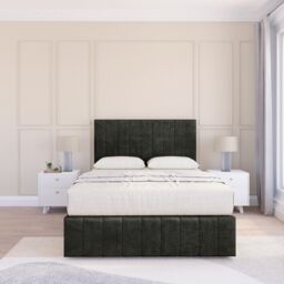 "Sloomy California Dumfries Bed Set, 4 Drawers, Mattress & 26"" Headboard in Black - Size: Small Double" - thumbnail 2