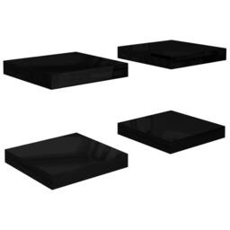 Berkfield Home Floating Wall Shelves 4 pcs High Gloss Black 23x23.5x3.8 cm MDF