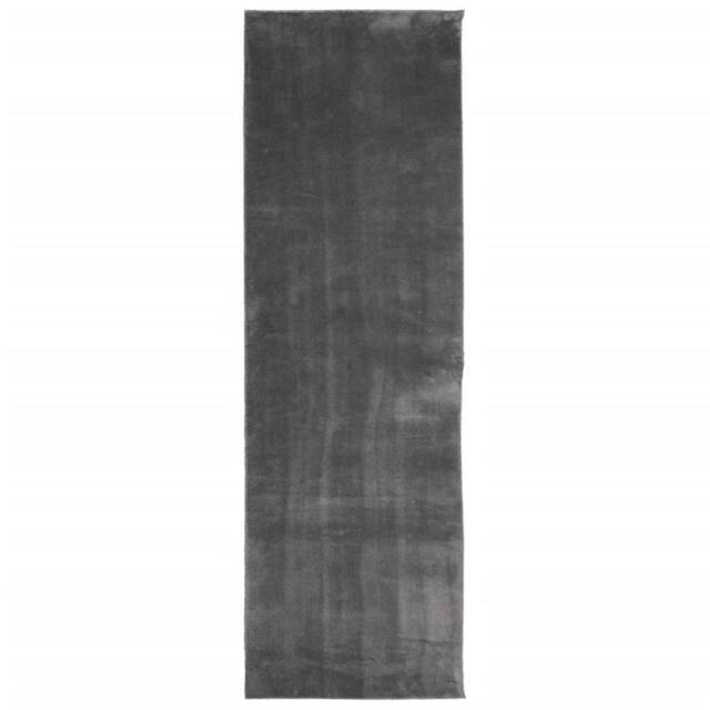 Berkfield Home Rug Short Pile Soft & Washable Anthracite 80x250 cm in Charcoal - Size: 100 cm diameter - image 1