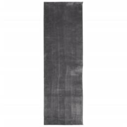 Berkfield Home Rug Short Pile Soft & Washable Anthracite 80x250 cm in Charcoal - Size: 100 cm diameter - thumbnail 1