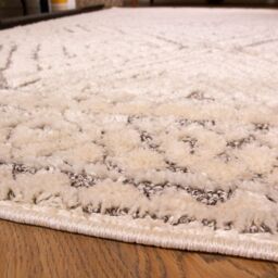 Kukoon Grey Cream Diamond Geometric Loop & Tufted Shaggy Rug in Mid Grey - Size: 120 cm x 170 cm - thumbnail 4