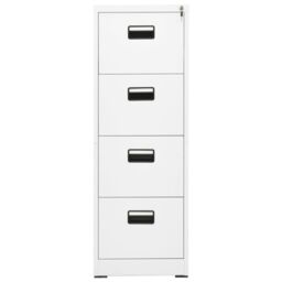 Berkfield Home Filing Cabinet White 46x62x133 cm Steel - Size: 46 x 62 x 133 cm - thumbnail 2