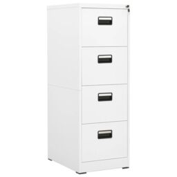 Berkfield Home Filing Cabinet White 46x62x133 cm Steel - Size: 46 x 62 x 133 cm - thumbnail 1