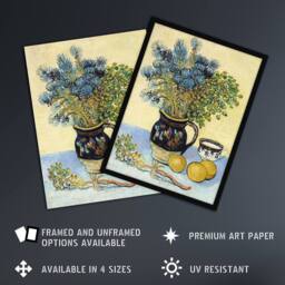 "Artery8 Still Life Nature Morte Van Gogh Vintage Wall Art Print Poster in Yellow - Size: W24"" x H32""" - thumbnail 2
