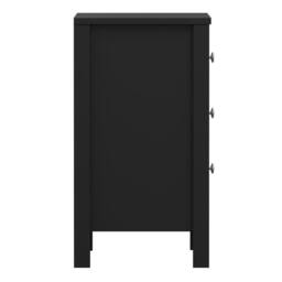 Furniture To Go Madrid Bedside Table 3 Drawers in Matt Black - thumbnail 4