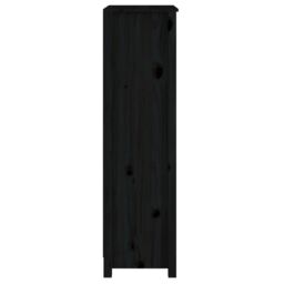 Berkfield Home Book Cabinet Black 50x35x125.5 cm Solid Wood Pine - thumbnail 6