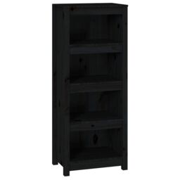Berkfield Home Book Cabinet Black 50x35x125.5 cm Solid Wood Pine - thumbnail 2
