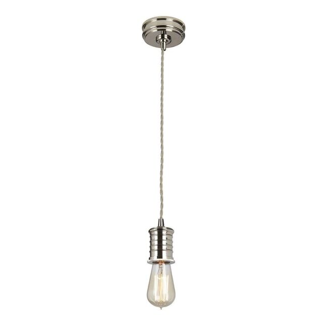 Netlighting Douille 1 Light Ceiling Pendant Polished Nickel E27 in Grey - image 1