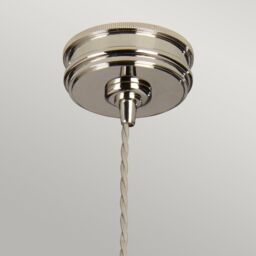 Netlighting Douille 1 Light Ceiling Pendant Polished Nickel E27 in Grey - thumbnail 2