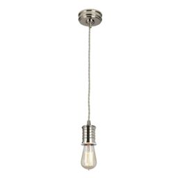 Netlighting Douille 1 Light Ceiling Pendant Polished Nickel E27 in Grey