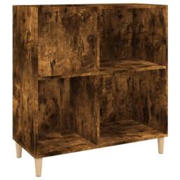 Berkfield Home Record Cabinet Smoked Oak 84.5x38x89 cm Engineered Wood in Brown - thumbnail 1