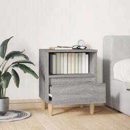 Berkfield Home Bedside Cabinet Grey Sonoma 40x35x50 cm - Size: 40 x 35 x 50 cm - thumbnail 3