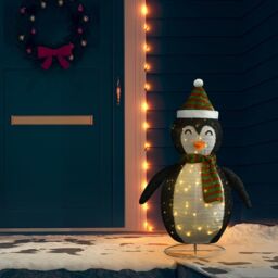 Berkfield Home Decorative Christmas Snow Penguin Figure LED Luxury Fabric 120cm