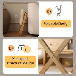 SPETLEK UnderDesk Footstool Chair Stool Rectangle Padded in Beige - thumbnail 5
