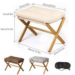SPETLEK UnderDesk Footstool Chair Stool Rectangle Padded in Beige - thumbnail 2