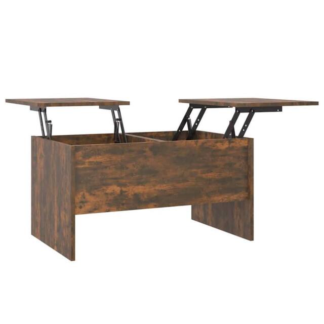 Berkfield Home Coffee Table Smoked Oak 80x50x42.5 cm Engineered Wood in Brown - image 1