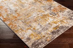 Livabliss Ankara - Abstract Grey Yellow Modern Marble Living Dining Bedroom Rug in Orange - Size: 140 cm x 200 cm - thumbnail 7