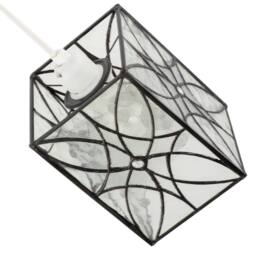 Happy Homewares Cathedral Style Glass Pendant Light Shade with Textured Glass Panels in Clear - thumbnail 4