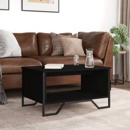 Berkfield Home Coffee Table Black 75x51x40 cm Engineered Wood - Size: 75 x 51 x 40 cm - thumbnail 3