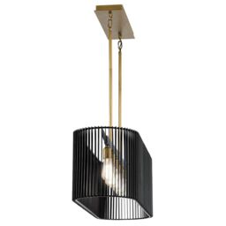 Netlighting Kichler Linara Wire Frame Pendant Ceiling Light Black & Natural Brass - thumbnail 5