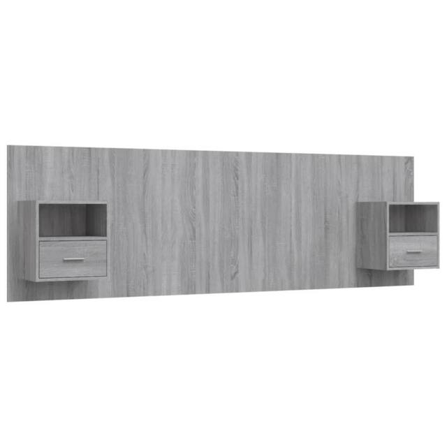 Berkfield Home Bed Headboard with Cabinets Grey Sonoma Engineered Wood - image 1
