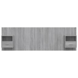 Berkfield Home Bed Headboard with Cabinets Grey Sonoma Engineered Wood - thumbnail 4