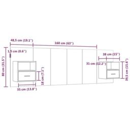 Berkfield Home Bed Headboard with Cabinets Grey Sonoma Engineered Wood - thumbnail 6