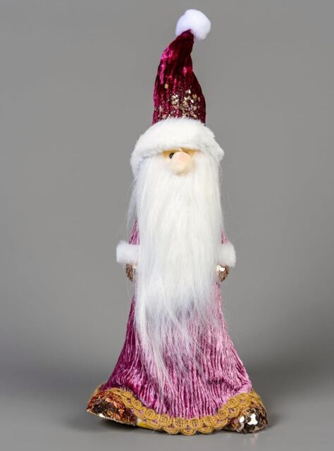 Shatchi 66cm Burgundy Santa - Christmas Figurine in Pink - image 1