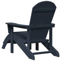 Berkfield Home Adirondack Chair with Footrest Navy Blue HDPE - thumbnail 6