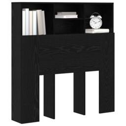 Berkfield Home Headboard Cabinet Black oak 100 x 19 x 103.5 cm Engineered wood - thumbnail 3