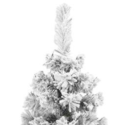 Berkfield Home Slim Artificial Christmas Tree with Flocked Snow Green 150 cm PVC - thumbnail 4