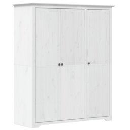 Berkfield Home Wardrobe BODO White 151.5x52x176.5 cm Solid Wood Pine - thumbnail 2