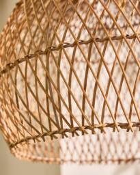 Dibor Traditional Rattan Teardrop Easy Fit Decor Ceiling Shade H45 x D46cm in Beige - thumbnail 3