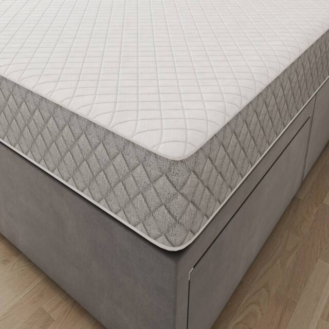 Sloomy Essentials Grey Diamond Bonnell Hybrid Quilted Spring Mattress 15cm in White - Size: Super King - image 1