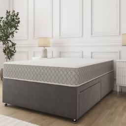 Sloomy Essentials Grey Diamond Bonnell Hybrid Quilted Spring Mattress 15cm in White - Size: Super King - thumbnail 3