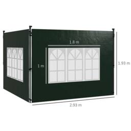 Nordara Dark Green-2 Pack Gazebo Side Panels Replacement in Dark Green - Size: 100 cm x 100 cm - thumbnail 2