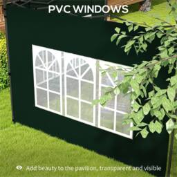 Nordara Dark Green-2 Pack Gazebo Side Panels Replacement in Dark Green - Size: 100 cm x 100 cm - thumbnail 4