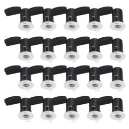 First Choice Lighting Set of 20 - White IP65 Bathroom Recessed Fire Rated Downlights - thumbnail 1