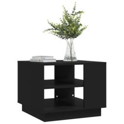 Berkfield Home Modern Coffee Table Black 55x55x43 cm Engineered Wood - Size: 55 x 55 x 43 cm - thumbnail 4