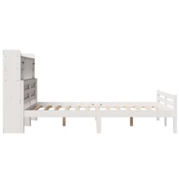 Berkfield Home Bookcase Bed without Mattress White 140x200cm Solid Wood Pine - Size: 140x200 cm - thumbnail 5