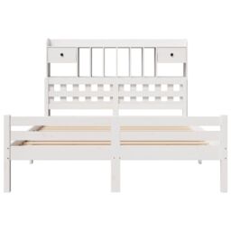 Berkfield Home Bookcase Bed without Mattress White 140x200cm Solid Wood Pine - Size: 140x200 cm - thumbnail 4